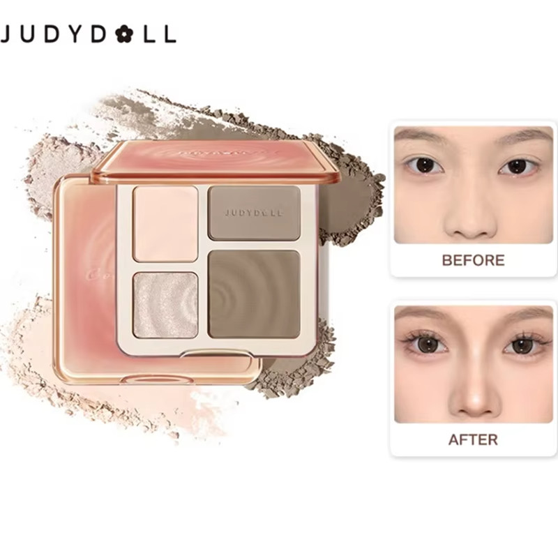 Highlighter Bronzer Palette - Judydoll-防水輪郭スティックと蛍光ペンパレットセット、ビーガン虐待のないメイクアップキット、頬の骨の鼻の痩身