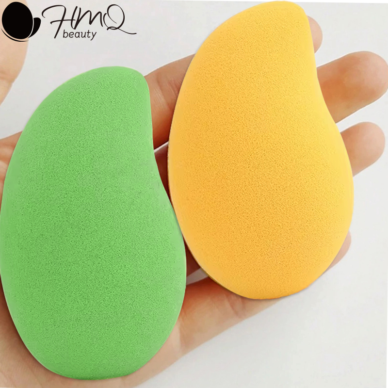 Beauty Blender In Makeup - 12/2 個マンゴー形状ソフトメイクスポンジ顔美容化粧品パウダーパフファンデーションコンシーラークリームメイクアップブレンダーツール