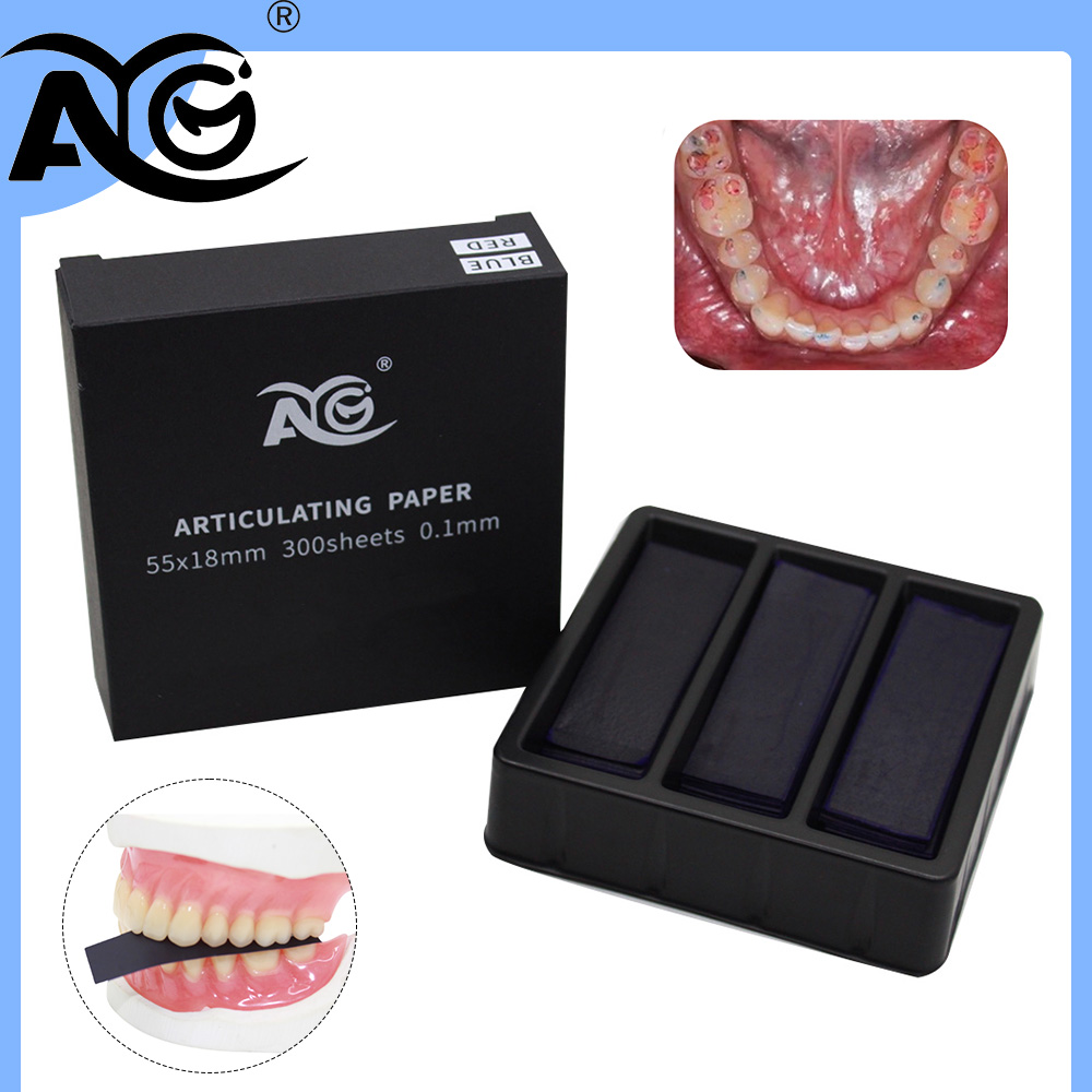 Teeth Whitening Strips - AG 300枚入り/箱 歯科用咬合紙ストリップ 赤/青 歯科ラボ器具 歯のホワイトニング用