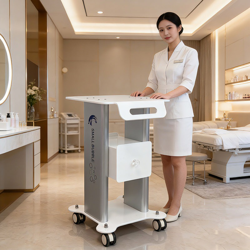 Beauty Makeup Trolley - 美容サロン用トレイカート、エステティシャン用トロリー、ツールカート、フードサービングカート、オーガナイザーホイール付きメイクアップトロリー、ビューティールームワゴン、鉄製