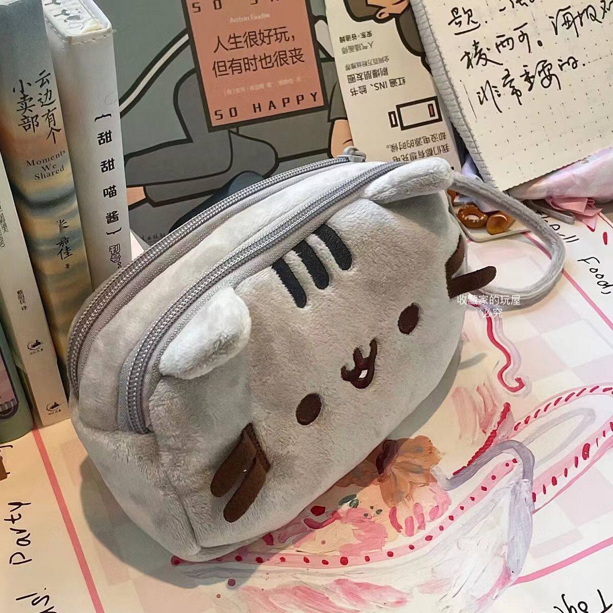 Beauty Makeup Case - かわいいプシーンスタイルの猫型化粧ポーチ 大容量メイクアップバッグ 文房具ペンケース ティーン向け 旅行 学校