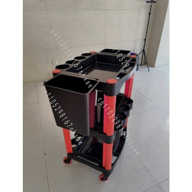 Beauty Makeup Trolley - メイクアップアーティスト、洗車、家庭用ガレージ向けのポータブルワークショップトロリー、頑丈な3段キャスター付き美容ツールキャビネット