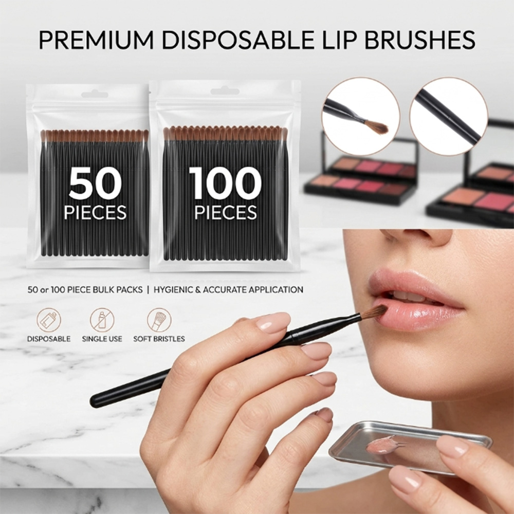 Beauty Makeup Brands - 50/100 個使い捨てリップブラシセット口紅グロスワンドアプリケーターメイクアップブラシプロフェッショナル美容化粧品ツール