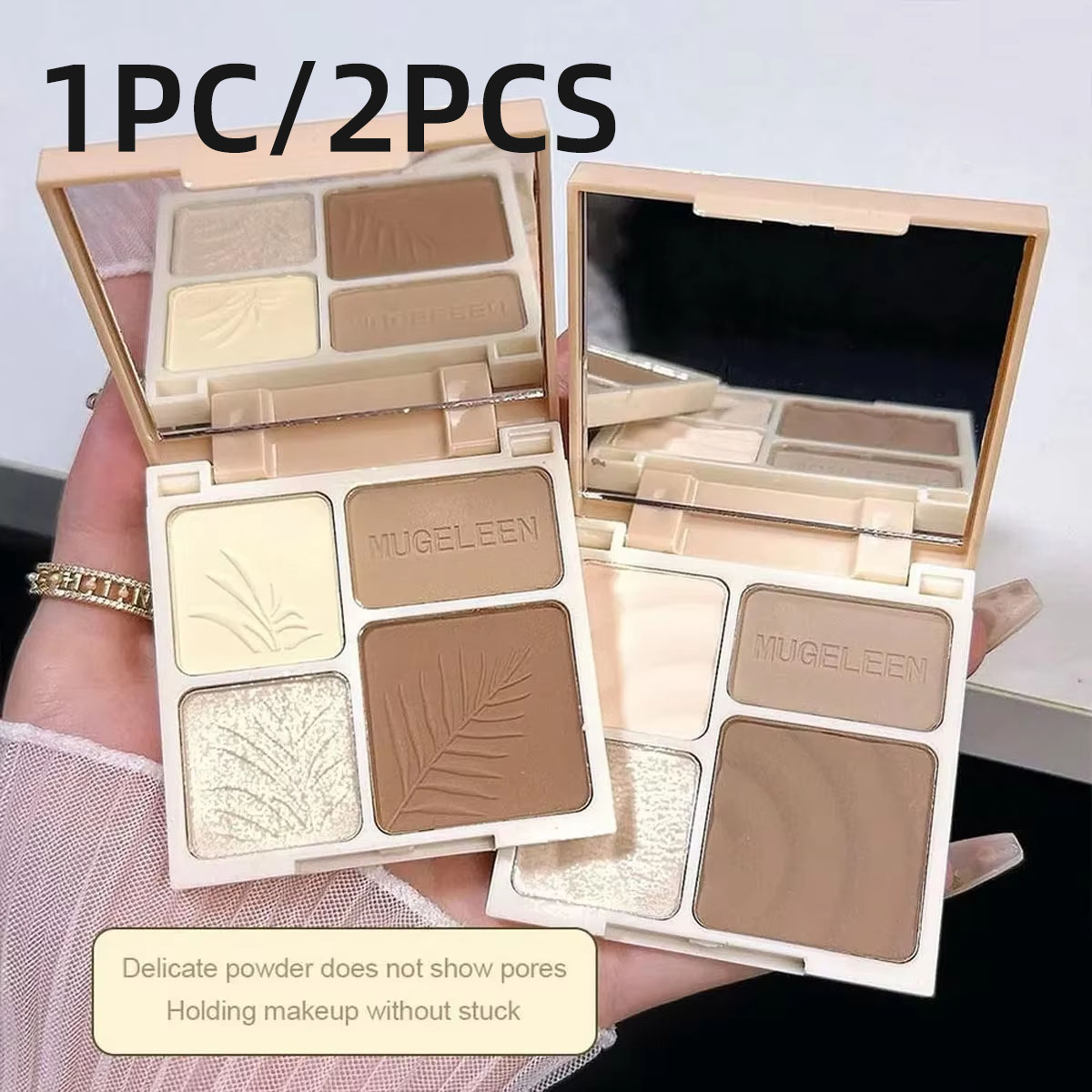 Highlighter Bronzer Palette - 1/2 個 4 色のリタッチプレート長持ちするマット高光沢カラーパレット防水性とメイクアップや保持に不可欠