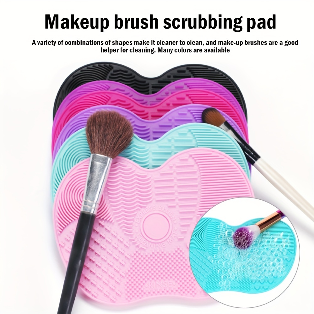 Beauty Makeup Brands - リンゴ型シリコンメイクブラシクリーニングパッド - 効率的でポータブル、再利用可能なメイクブラシクリーニングマット、吸盤付き