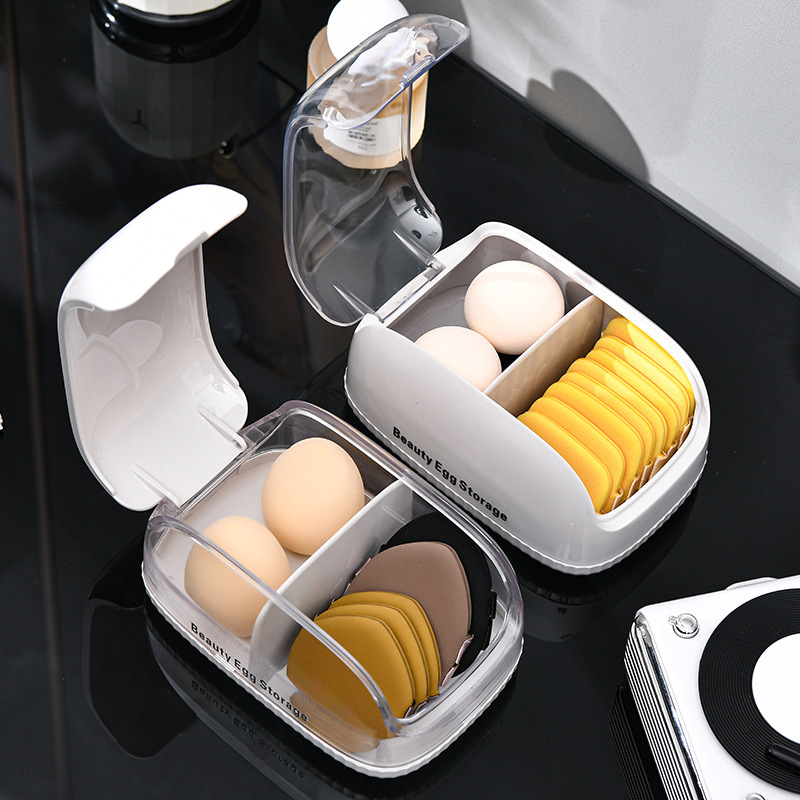Beauty Blender In Makeup - 化粧スポンジ収納ボックス 蓋付き 防塵 ポータブルオーガナイザー ビューティーブレンダー化粧品用