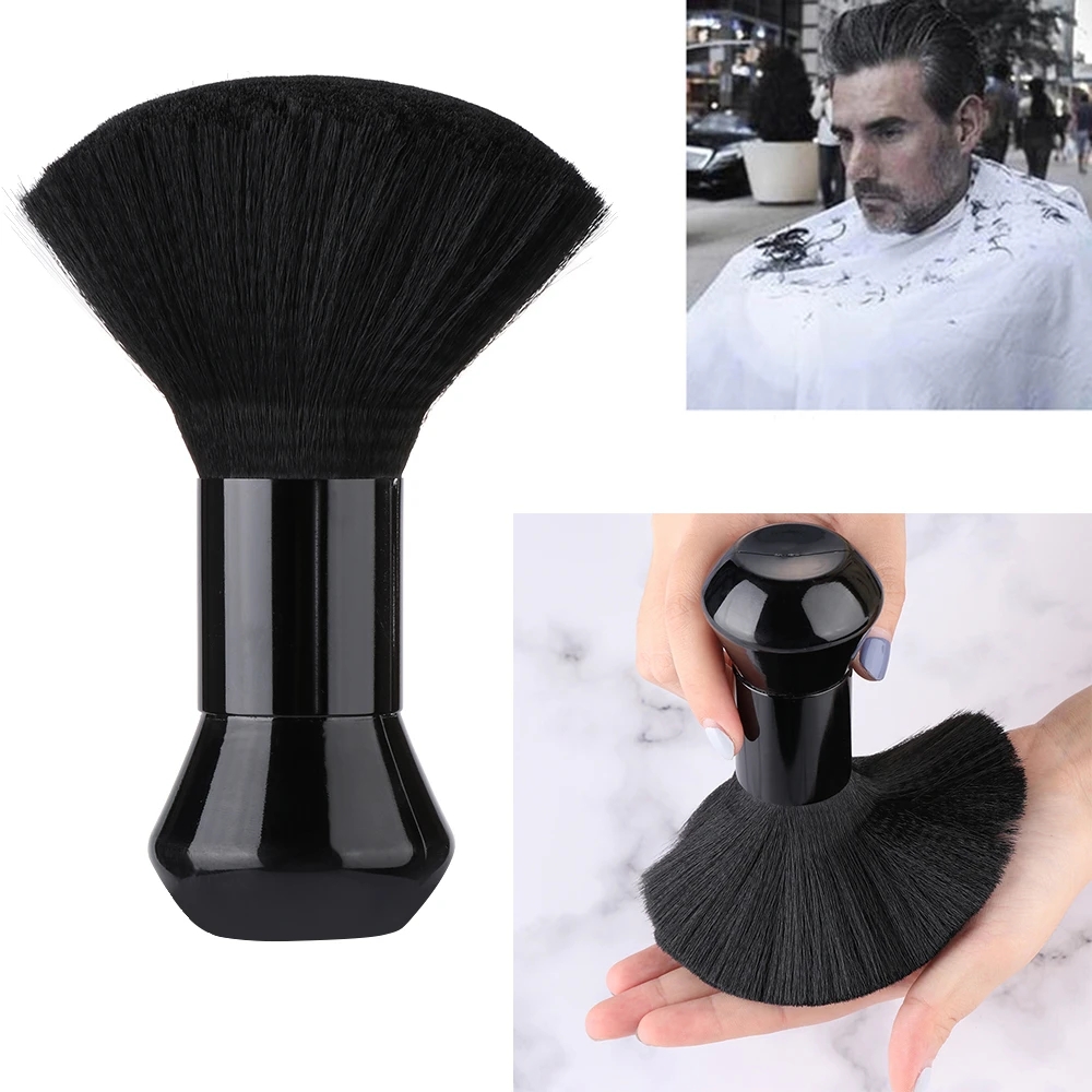 Beauty Queen Makeup - 1PC ソフトネックフェイスダスター理容室黒ひげブラシヘアクリーニングヘアブラシサロン切断理髪スタイリングメイクツール