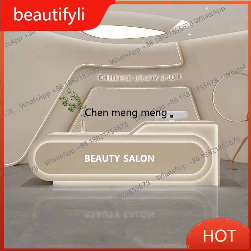Beauty Makeup Institute - D80ホームメイクアップデスク、レジカウンター、美容師受付カウンター、店舗用説教壇、教会用レジ、美容学校用ポイントカウンター