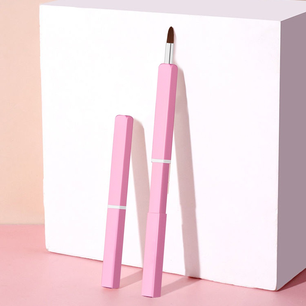 Beauty Makeup Pic - 美容ツールアルミチューブ格納式リップブラシリップライナー化粧品リップグロスブラシポータブル眉ブラシ口紅ブラシ旅行用