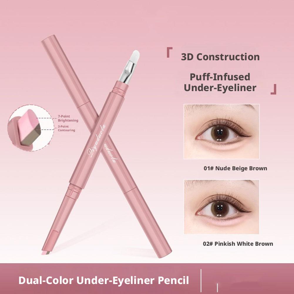 Beauty Makeup Brands - ツートーンエイジョサルスティック1本入り携帯用両端コンターハイライターペンシルマイクロファイバーブラシアイメイク用