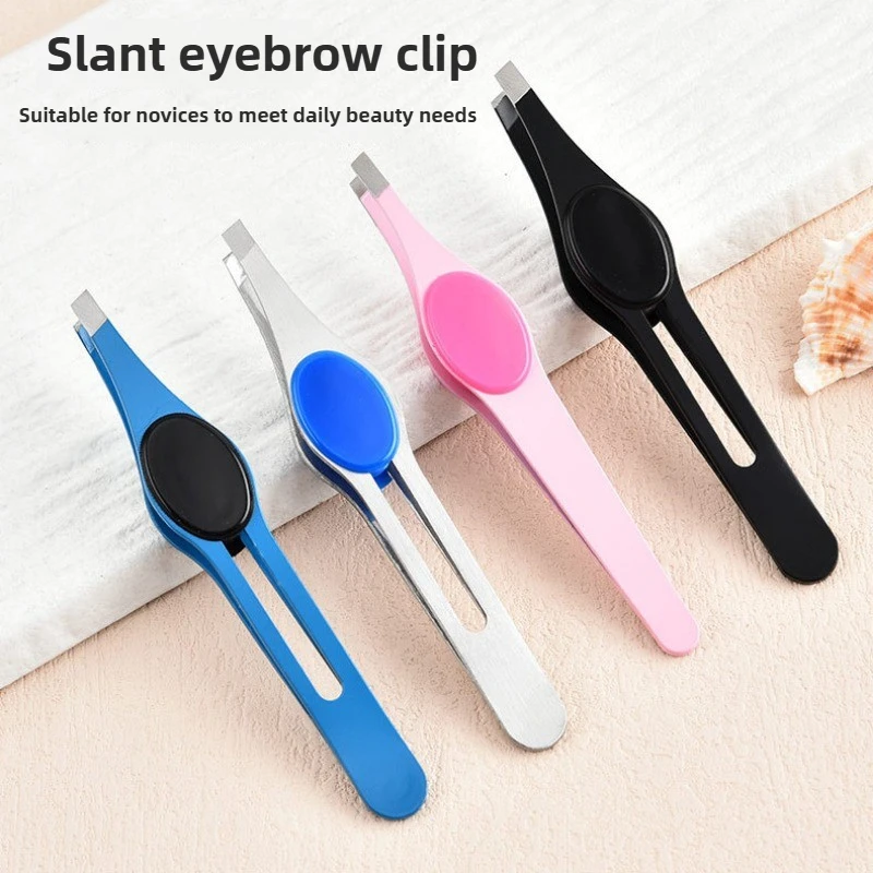 プロのステンレス鋼眉毛ピンセット髪の美しさ細い毛プラー斜め眉 - Beauty Makeup Pic のレビューと価格