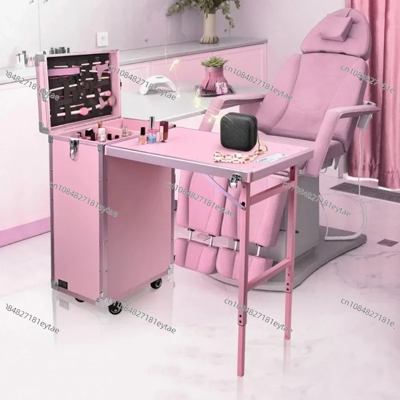 折りたたみ式ネイルテーブル、メイクアップトレインケース付きデ - Beauty Makeup Trolley のレビューと価格