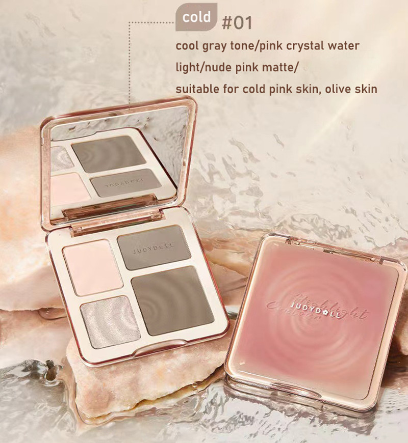Judydoll-防水輪郭スティックと蛍光ペンパレットセット - Highlighter Bronzer Palette のレビューと価格