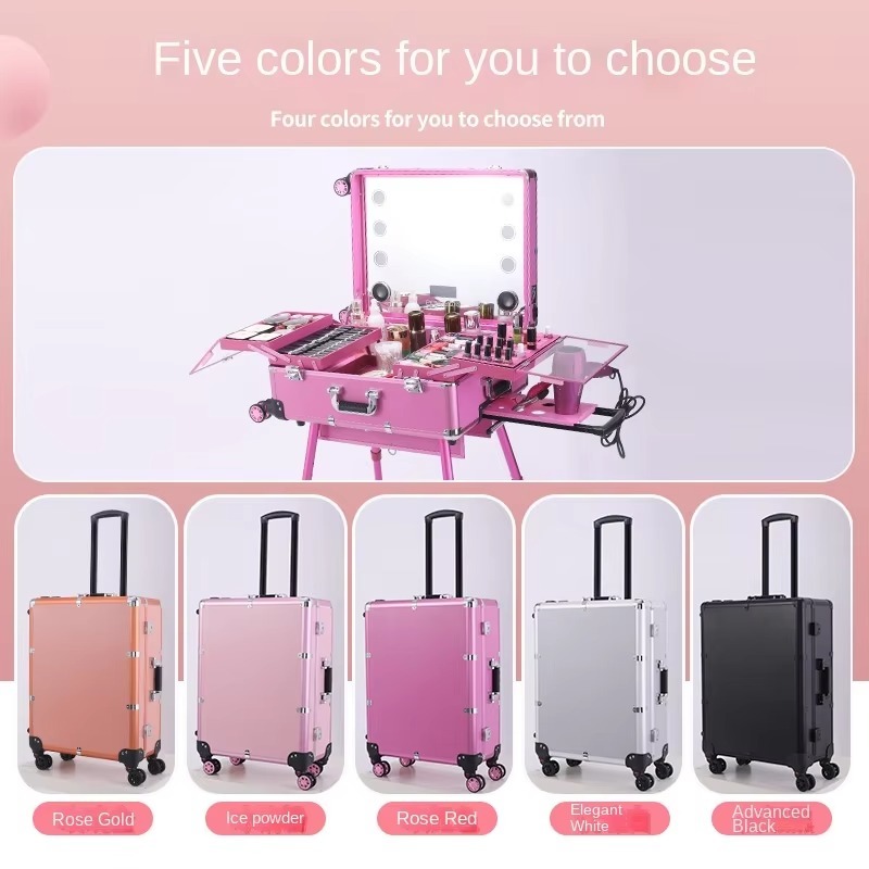 アルミ合金製Bluetoothトロリーケース（メイクアップア - Beauty Makeup Trolley のレビューと価格