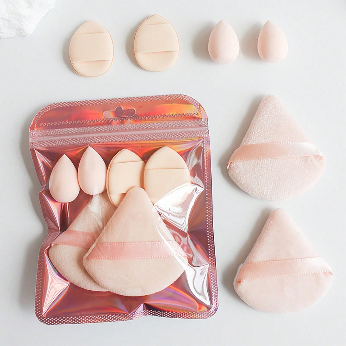 6個入りレーザーバッグ三角パウダーパフ、ビューティーエッグセ - Beauty Makeup Egg のレビューと価格