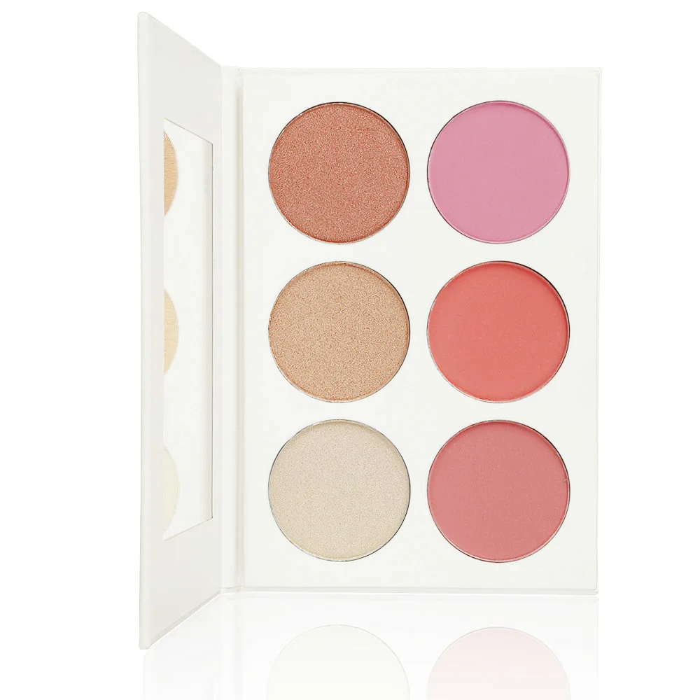 6色プライベートラベルハイライターパレットカスタムロゴブラッ - Highlighter Bronzer Palette のレビューと価格