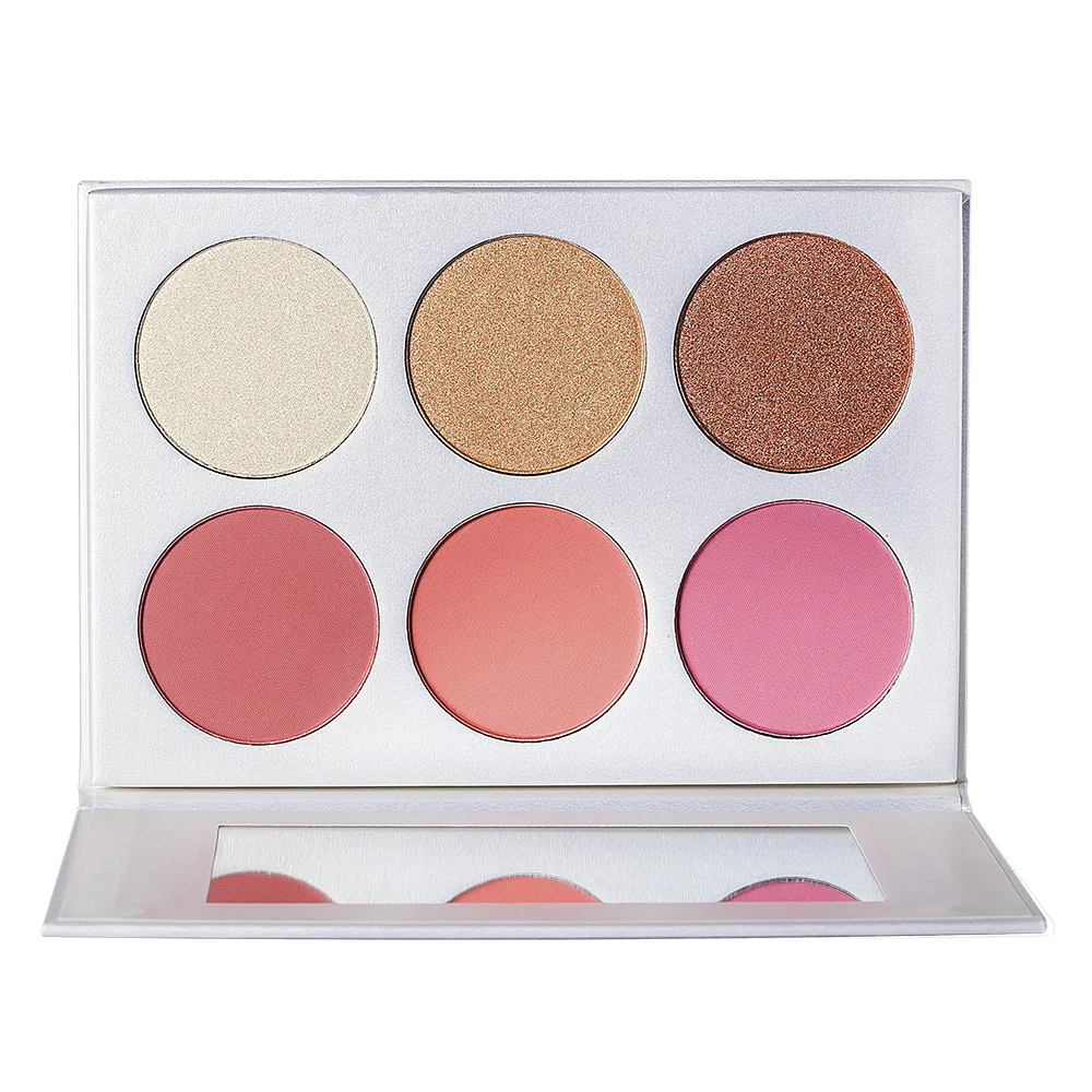 6色プライベートラベルハイライターパレットカスタムロゴブラッ - Highlighter Bronzer Palette のレビューと価格