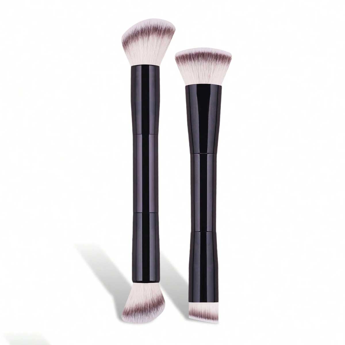 ポータブルトラベルデュアルヘッドメイクブラシ 2 個ソフトフ - Beauty Queen Makeup のレビューと価格