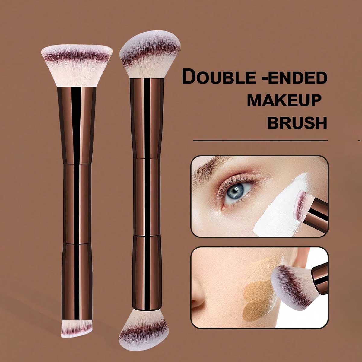 ポータブルトラベルデュアルヘッドメイクブラシ 2 個ソフトフ - Beauty Queen Makeup のレビューと価格