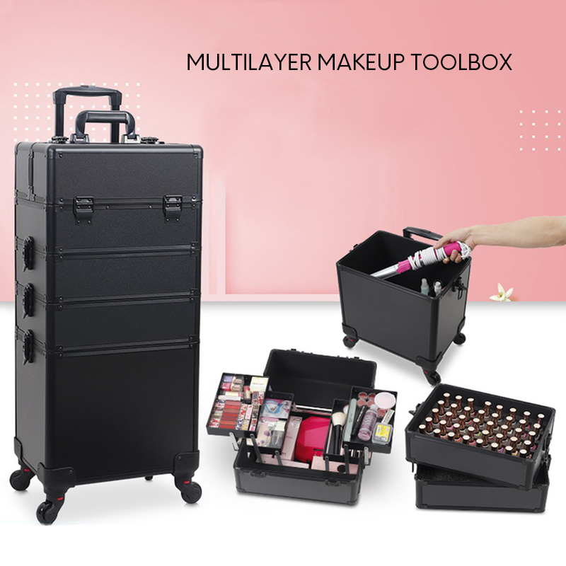 ファッション女性用トロリーコスメティックケース、ポータブル多 - Beauty Makeup Trolley のレビューと価格