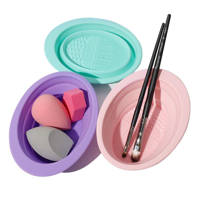 ソフトシリコーン化粧ブラシクリーナー折りたたみパウダーパフク - Beauty Makeup Brands のレビューと価格