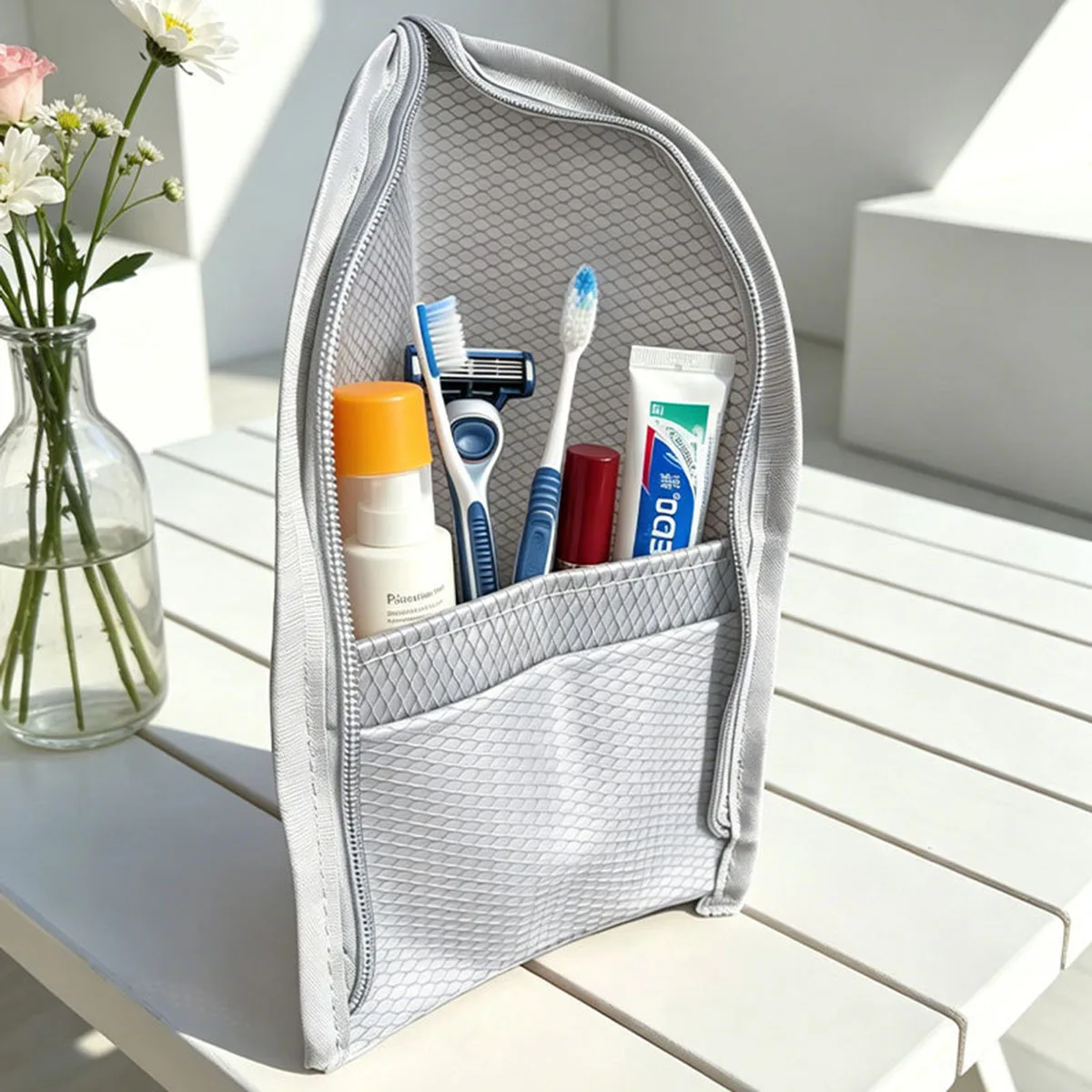 旅行用メッシュ製トイレタリーバッグ - 通気性・速乾性・防カ - Beauty Makeup Case のレビューと価格