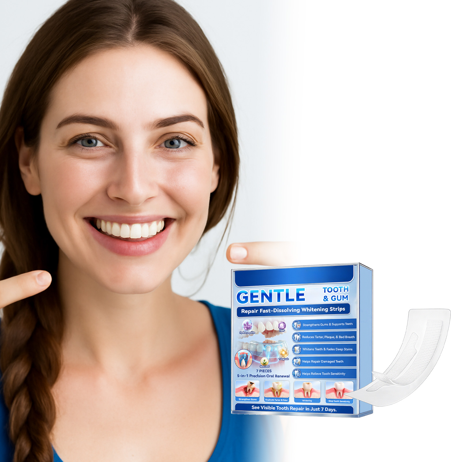 歯のホワイトニングシート、速効性7日間で効果を実感、歯垢、着 - Teeth Whitening Strips のレビューと価格