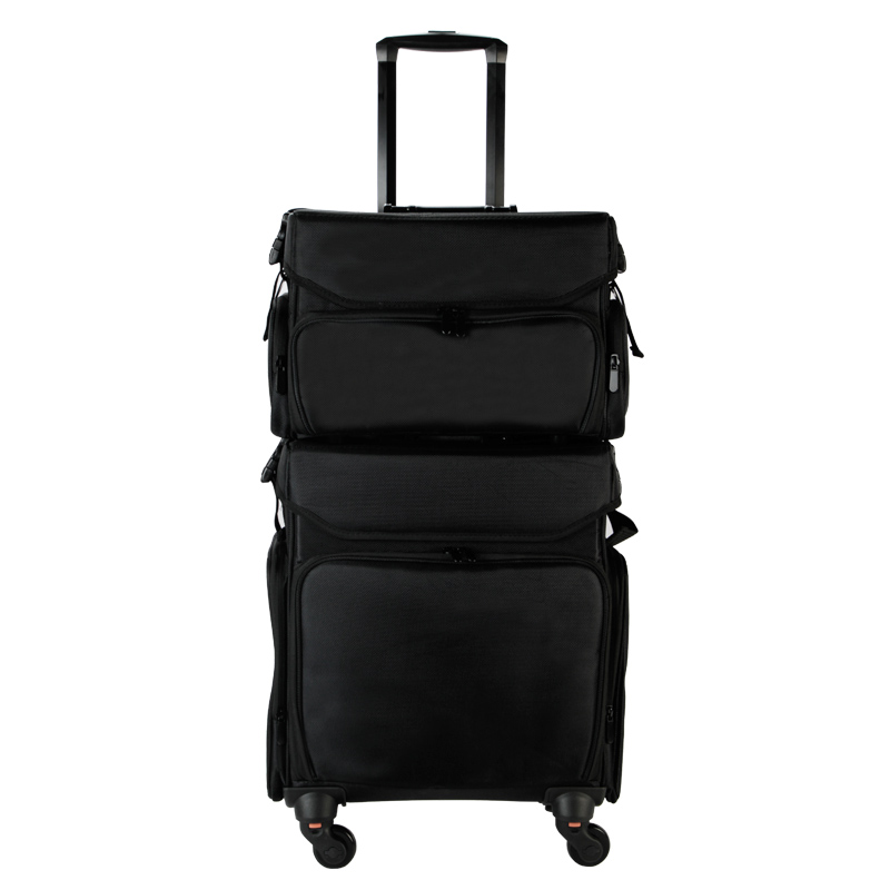 プロの美的ケース,黒のオックスフォードトラベルメイクツールボ - Beauty Makeup Trolley のレビューと価格