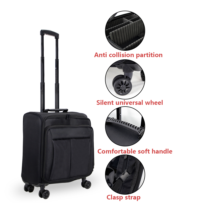 化粧スーツケース女性スクーター旅行黒キャンバススーツケース折 - Beauty Makeup Trolley のレビューと価格