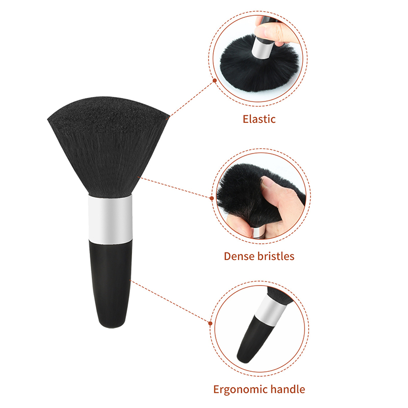 新しいソフトネックフェイスダスター理容師黒ひげブラシヘアクリ - Beauty Queen Makeup のレビューと価格