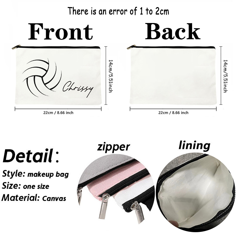 バレーボールパターンのパーソナライズされたメイクアップバッグ - Beauty Makeup Case のレビューと価格
