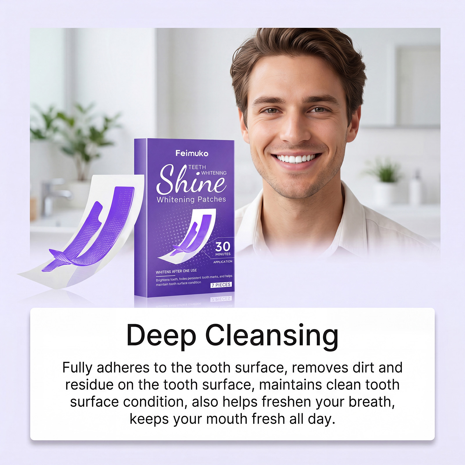30分で歯を白くするストリップ、明るい笑顔へ、頑固な汚れ除去 - Teeth Whitening Strips のレビューと価格