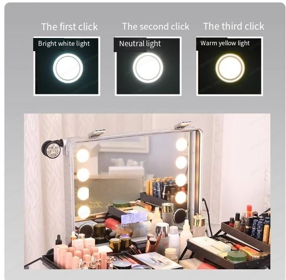22インチ トロリースーツケース LEDライトミラー付き ア - Beauty Makeup Trolley のレビューと価格