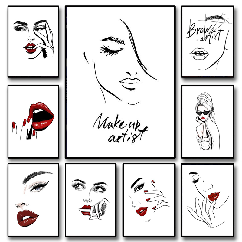 1枚（額縁なし）ファッションメイクアップポスター セクシーな - Beauty Makeup Pic のレビューと価格