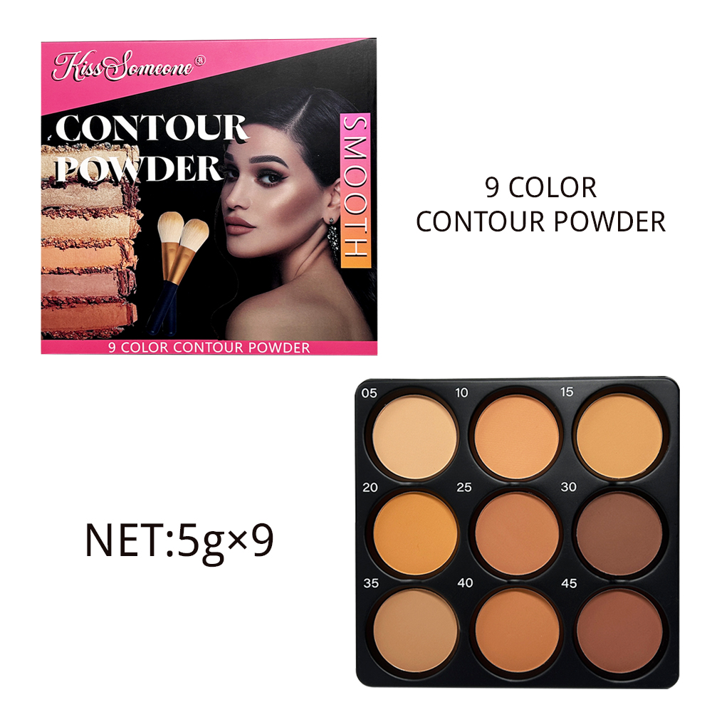 9色パウダーコンターパレット、マットコンターリングメイクアッ - Highlighter Bronzer Palette のレビューと価格