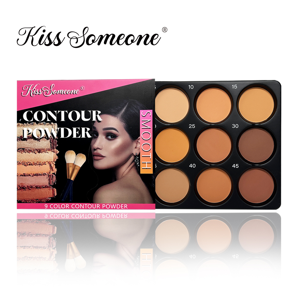 9色パウダーコンターパレット、マットコンターリングメイクアッ - Highlighter Bronzer Palette のレビューと価格