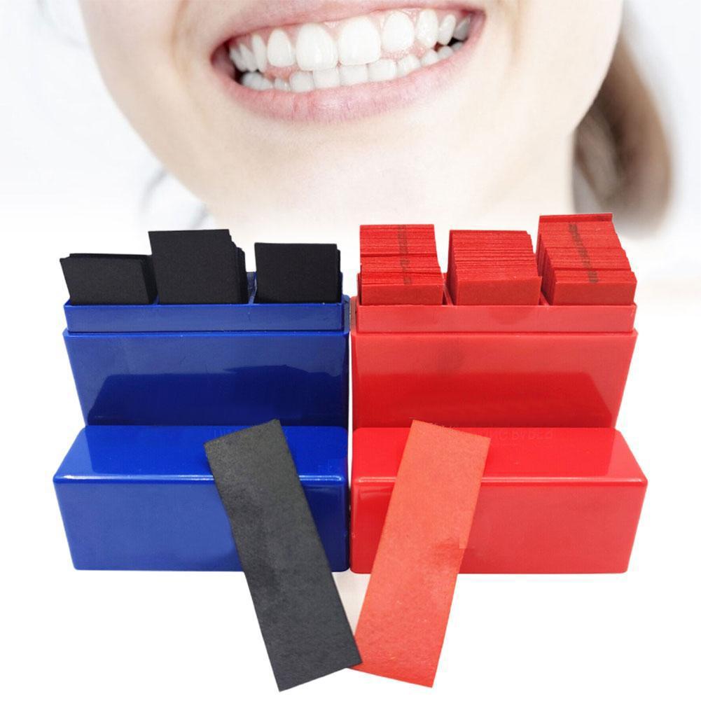 300枚入り 歯科用咬合紙 青赤両面 バイトストリップ 口腔 - Teeth Whitening Strips のレビューと価格