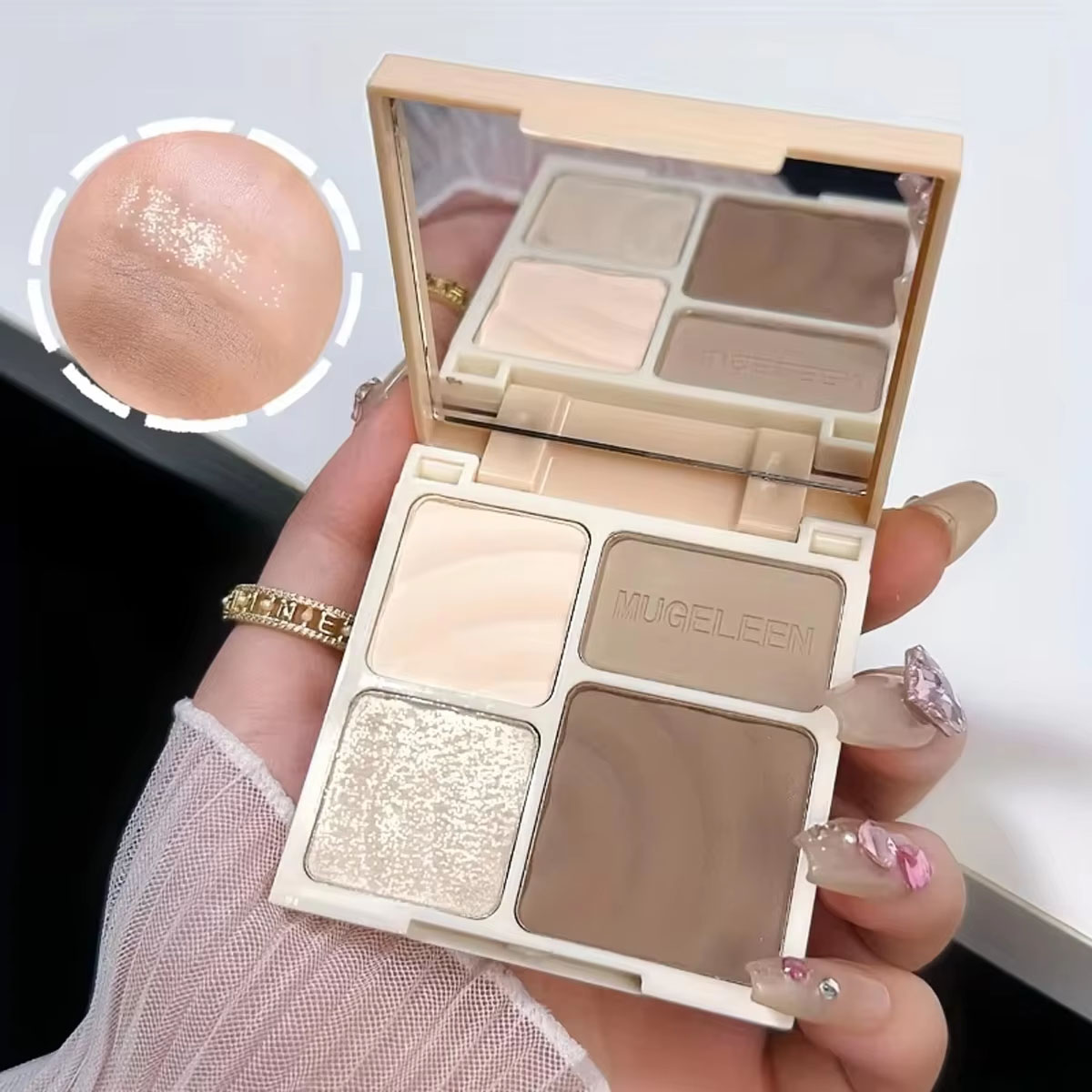1/2 個 4 色のリタッチプレート長持ちするマット高光沢カ - Highlighter Bronzer Palette のレビューと価格