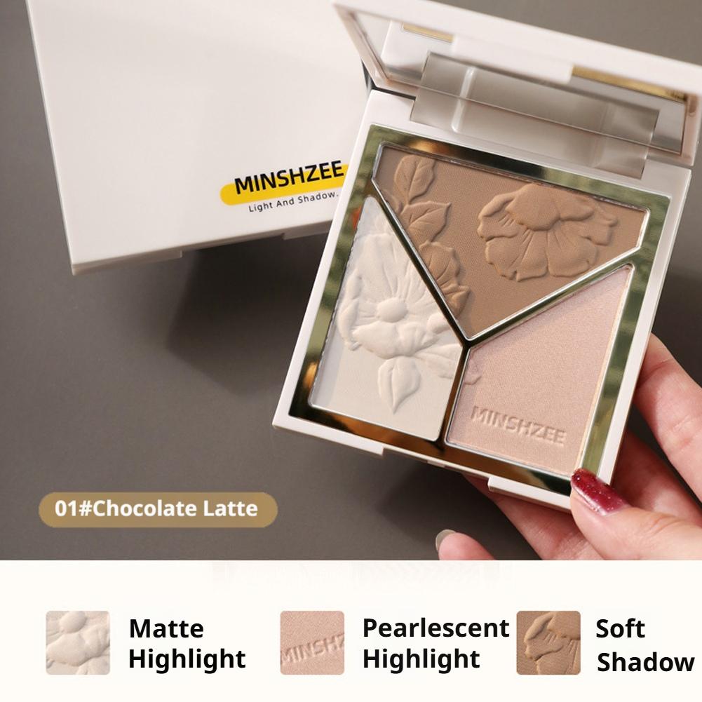 3色ハイライトマットファイングリッターブラッシャー3色パレッ - Highlighter Bronzer Palette のレビューと価格