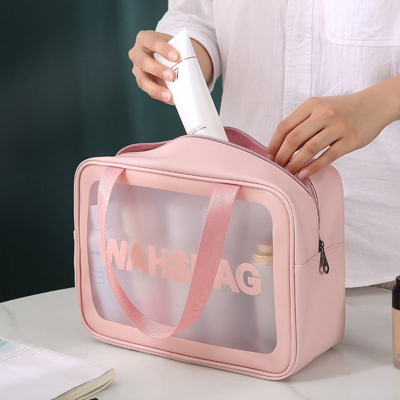 ポータブルトラベルウォッシュバッグ女性透明防水化粧収納ポーチ - Beauty Makeup Case のレビューと価格