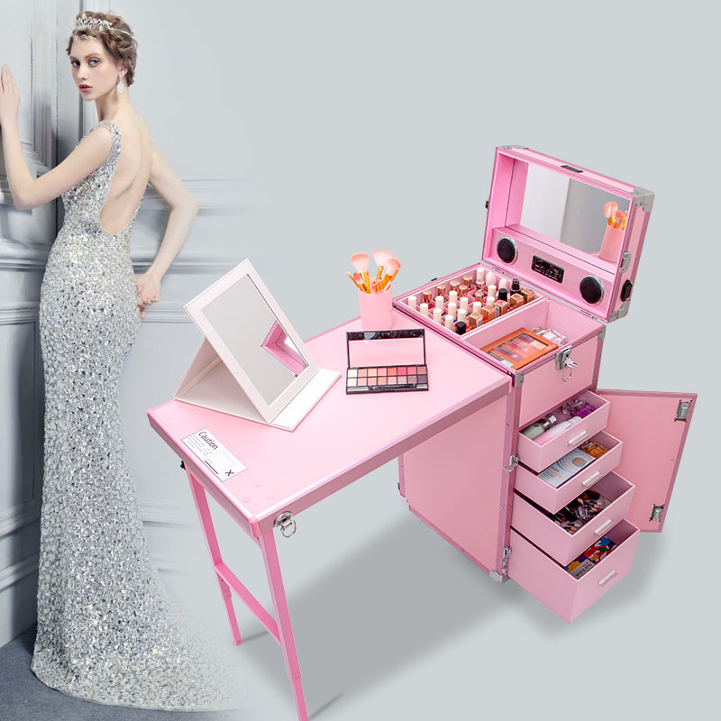プロ用メイクアップスーツケース 高級荷物入れツールケース 美 - Beauty Makeup Trolley のレビューと価格