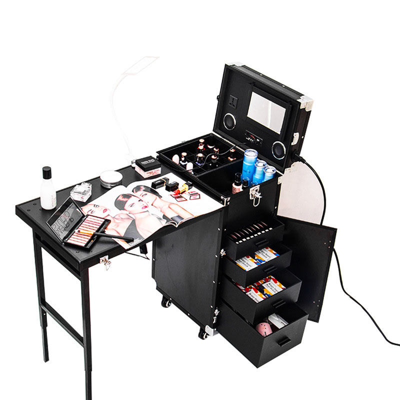 プロ用メイクアップスーツケース 高級荷物入れツールケース 美 - Beauty Makeup Trolley のレビューと価格