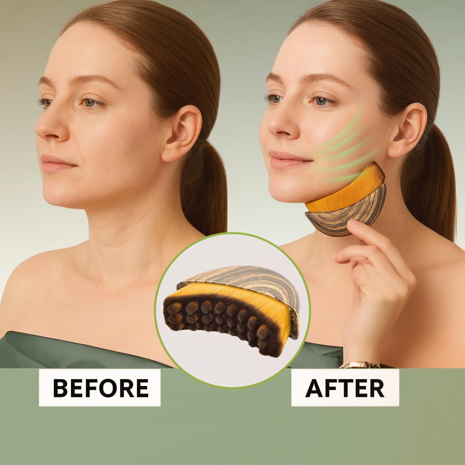リンパコンターフェイスブラシ、顔、あご、首用のリンパドレナー - Beauty Queen Makeup のレビューと価格