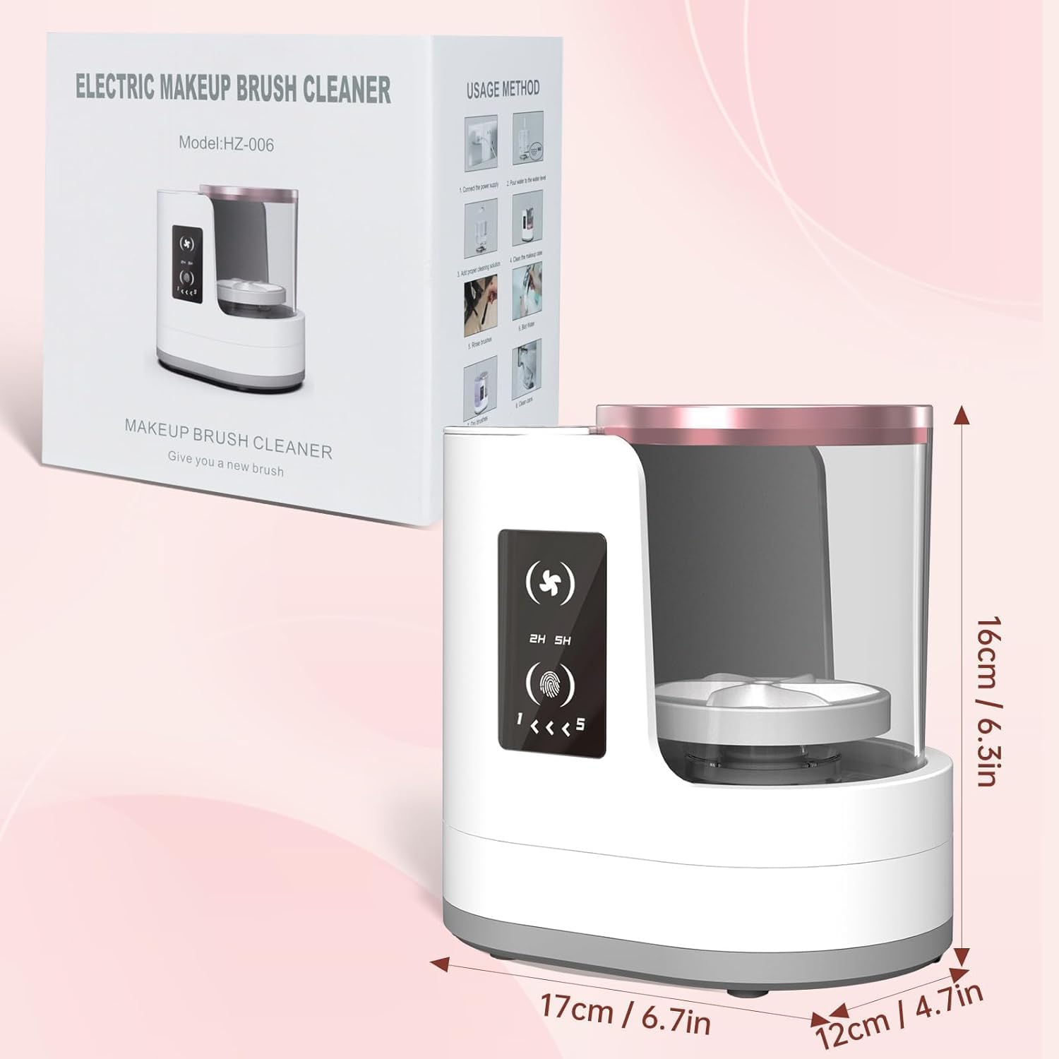 自動回転メイクブラシクリーナーマシン速乾電動ラバーカラー化粧 - Beauty Makeup Brands のレビューと価格