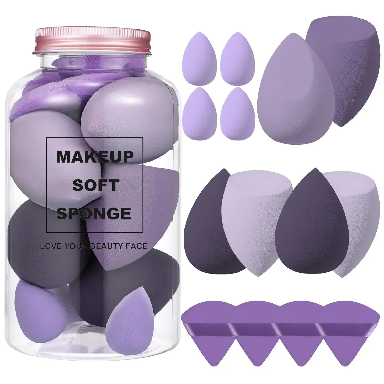 12/14 個メイクスポンジブレンダー美容卵収納ボトル化粧パ - Beauty Blender In Makeup のレビューと価格