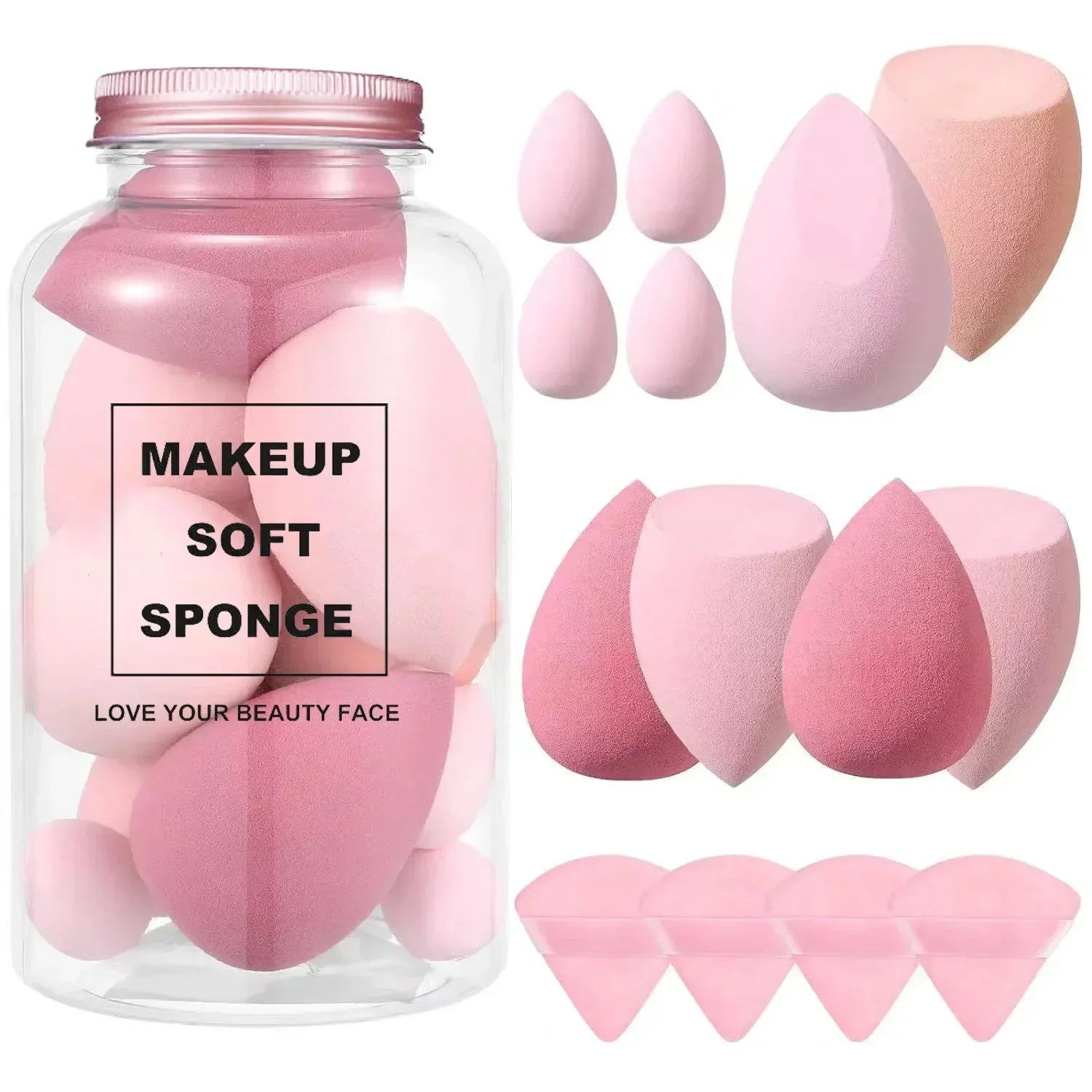 12/14 個メイクスポンジブレンダー美容卵収納ボトル化粧パ - Beauty Blender In Makeup のレビューと価格