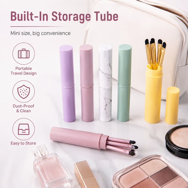 ミニアイブラシセット、コンパクトチューブ付き、5本入りソフト - Beauty Makeup Youtube のレビューと価格