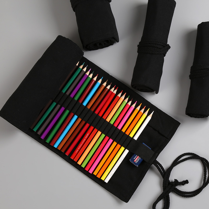 12/24/36/48/72 穴黒布鉛筆ケース文具化粧ブラシ - Beauty Makeup Case のレビューと価格