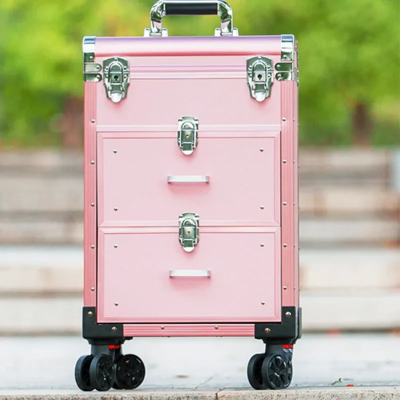 220V 新アルミ合金プロフェッショナルメイクボックストロリ - Beauty Makeup Trolley のレビューと価格