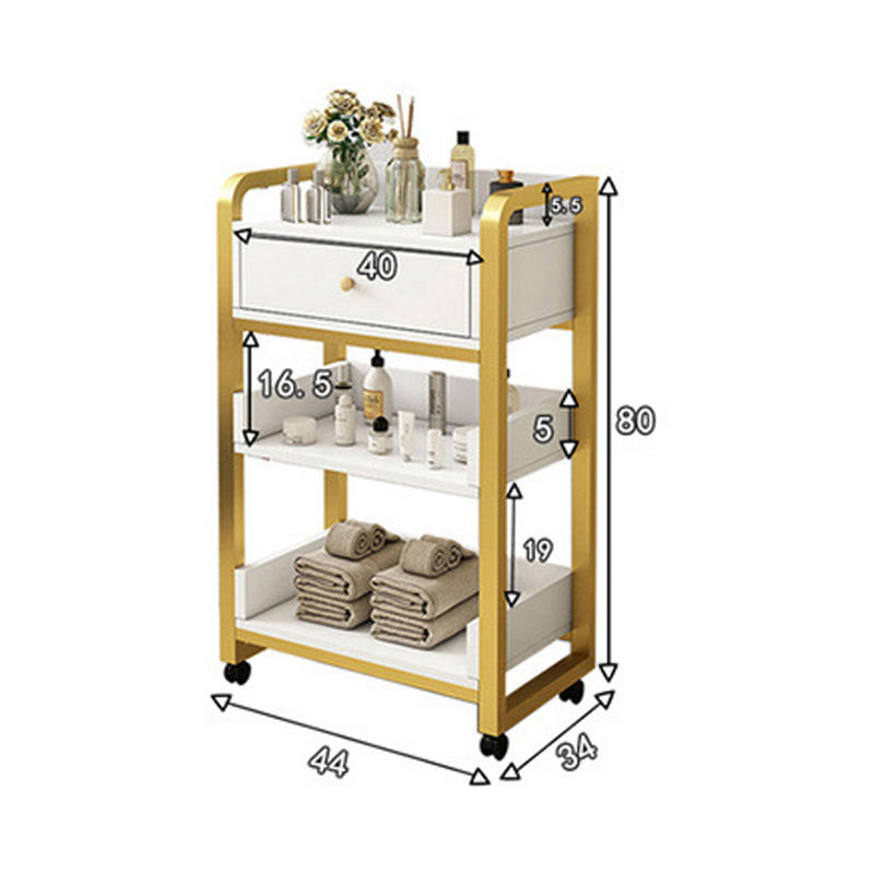 モダンなゴールドホワイトサロンカート、取り外し可能な美容メイ - Beauty Makeup Trolley のレビューと価格